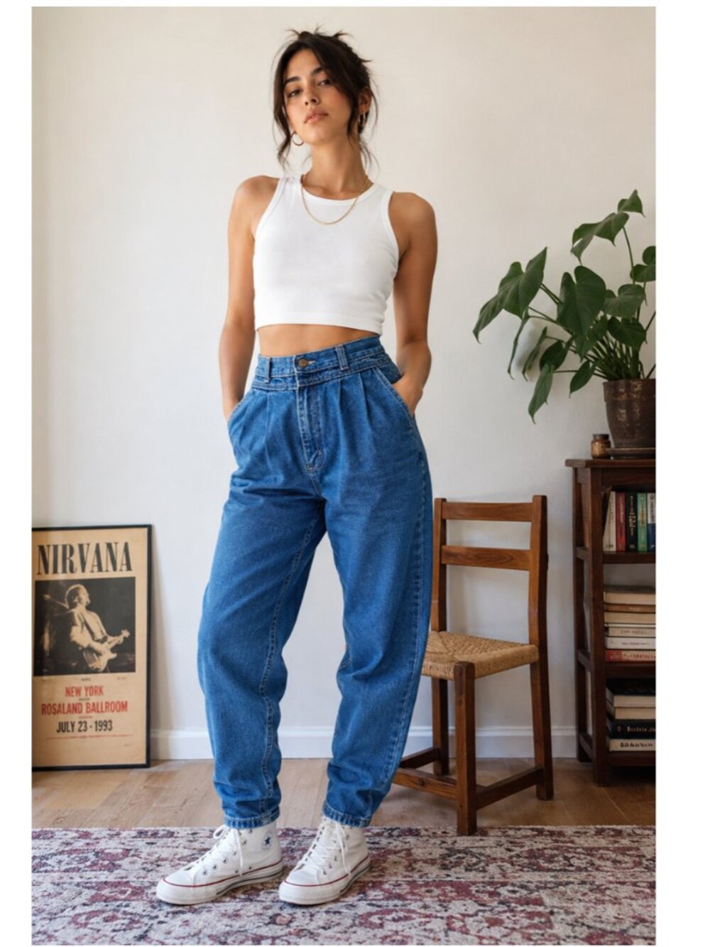 Vintage Tiger Denim Jeans Mom Pants High Waist Late 80s Early 90s Retro 25